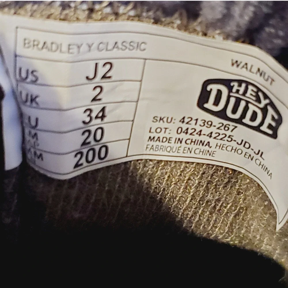 Hey Dude Bradley Y Classic Walnut Brown Kids Ankle Boots Size J2 42139-267